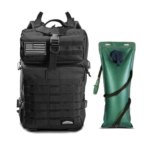 CtopxCone 45L Military Tactical Backpacks For Men Camping Hiking Trekking Daypack With Removable Water Bottle Pouch Bug Out Bag Lage MOLLE 3 Day Assault Pack - Balck Army Pack