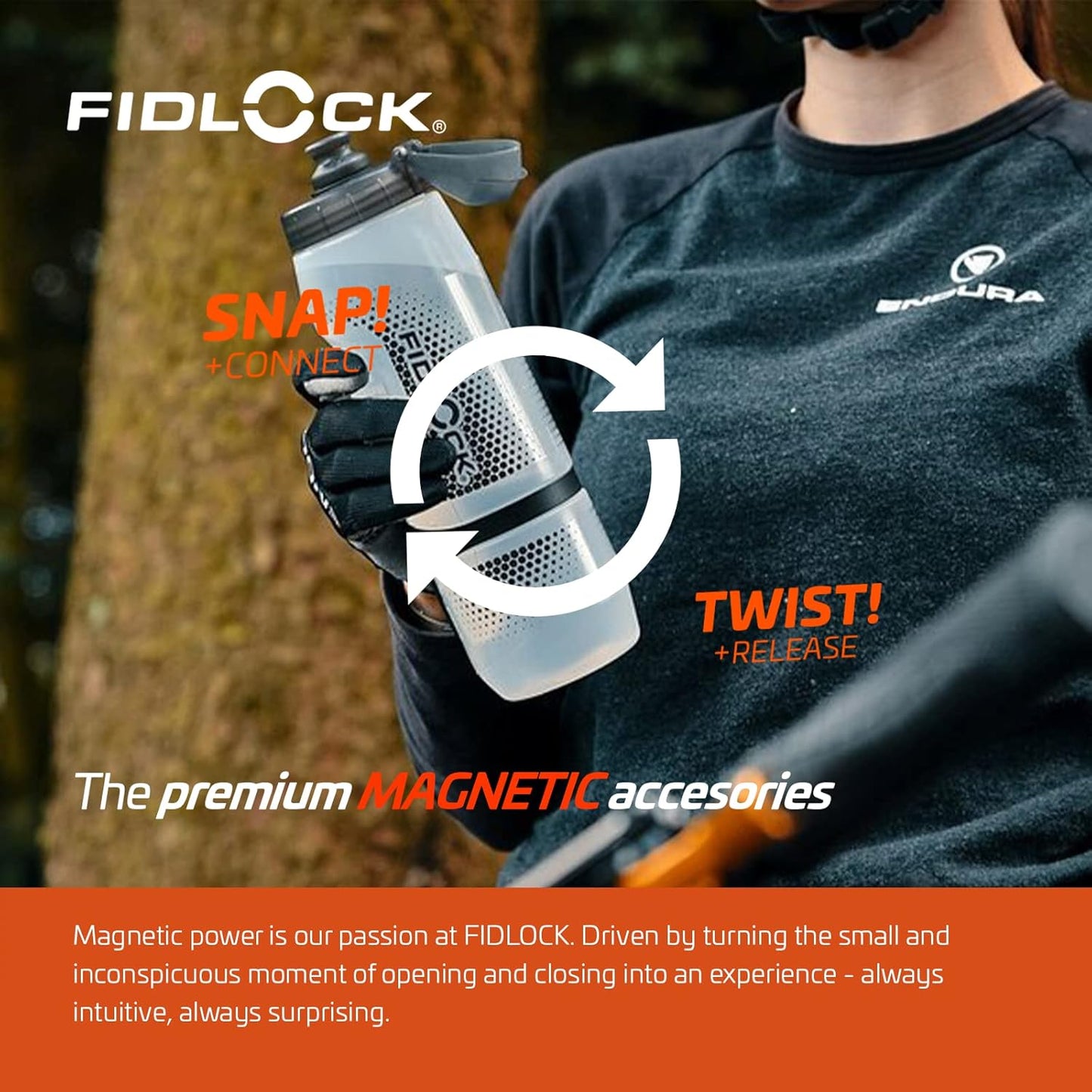 FIDLOCK Twist Replacement Bottle 450ml/15oz | Includes Twist Bottle Only (Twist Base Not Included) | Smoke
