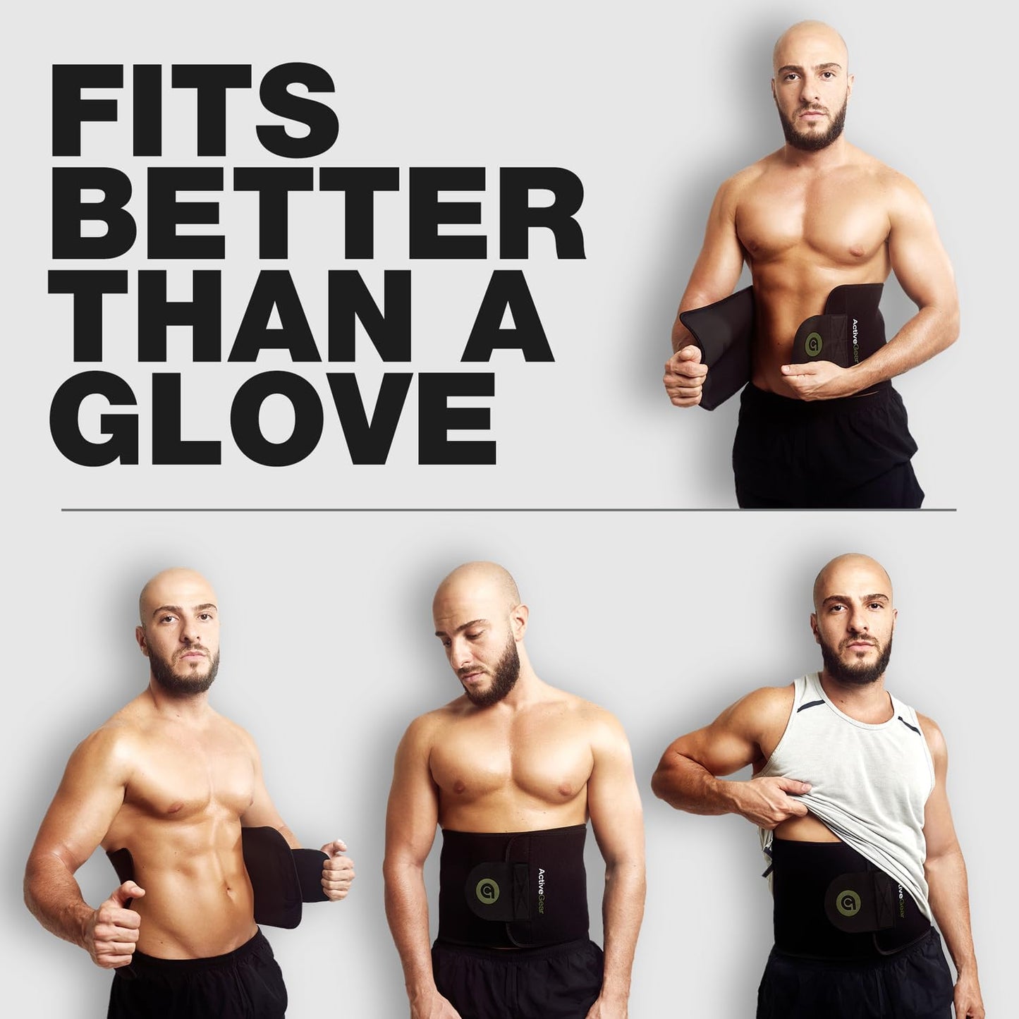 ActiveGear Waist Trimmer Belt for Stomach and Back Lumbar Support, Medium: 8" x 42" - Army Green