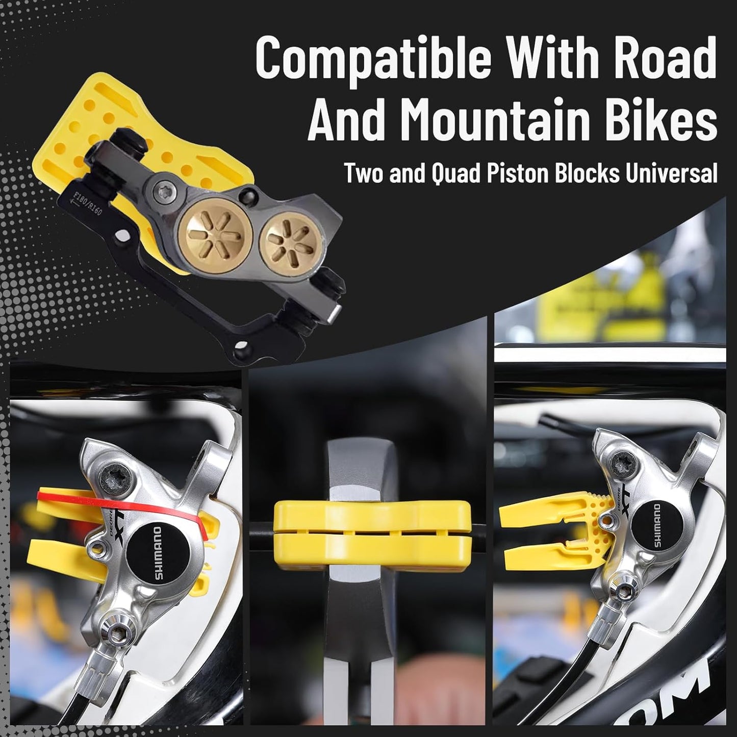 WEST BIKING Brake Bleed Kit for Shimano, Tektro Hydraulic Disc Brakes, Bicycle Brake Fluid Bleeder Kit with 120Ml Mineral Oil Brake Fluid, Connector for MTB/Road Bike Brake