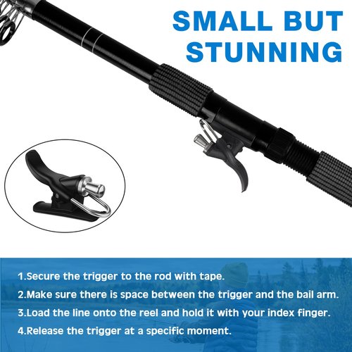 Wettarn 4 Pcs Cast Surf Fishing Trigger Sea Fishing Casting Trigger Aid Surf Gear for Pole Rod Shore Beach Thumb Finger Accessories(Black)