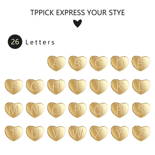 TPPICK 2PCS Letter Charm Accessories for Stanley Cup, Name ID Letter Handle Charm for Stanley/Simple Modern Tumbler, Heart Shape Initial Identification Charms（A）
