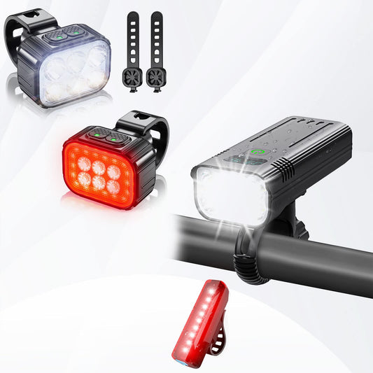 Victoper Upgraded Bike Lights, 8 LED 8000 Lumens Super Bright Bike Light, Victoper Bike Lights, 6 LED High Lumen Bright Bike Light