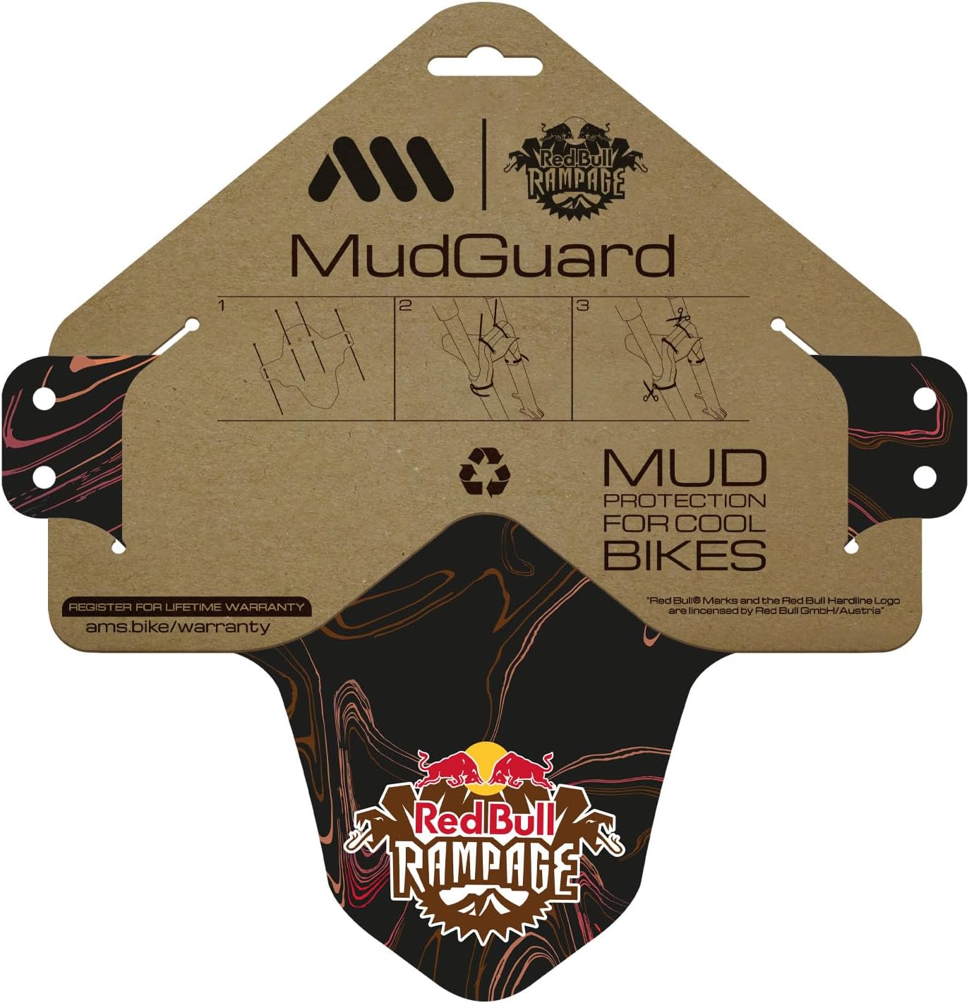 All Mountain Style AMS Front Mudguard – Fits 26’’,27.5’’,29’’, Dazzle/Black
