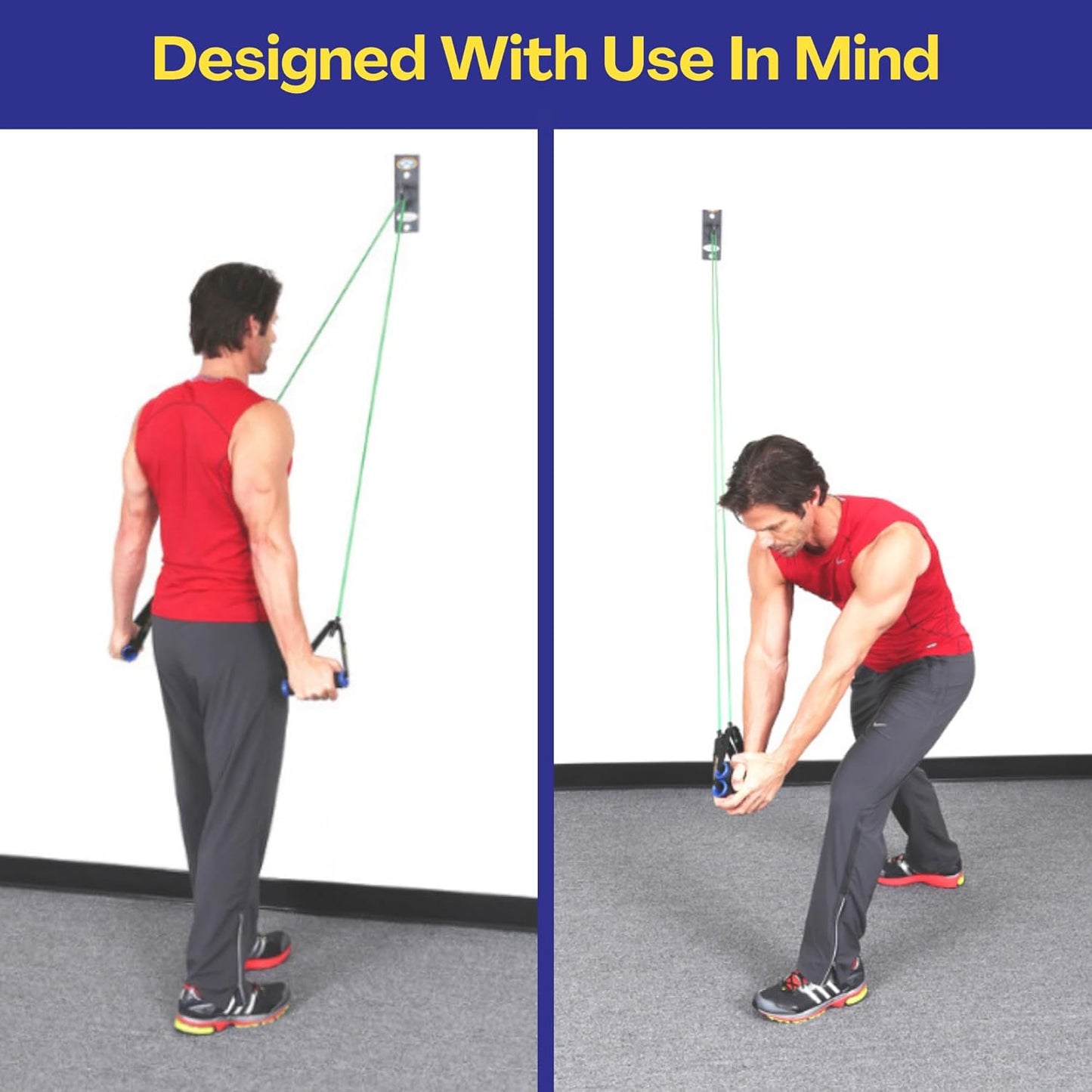 Anchor Gym Core Station - Wall Mount Workout Anchors for Resistance Band, Three Units with Two Hooks for Exercise Bands, Body Weight Straps, Strength Training - (Wood Mounting Screws Included)