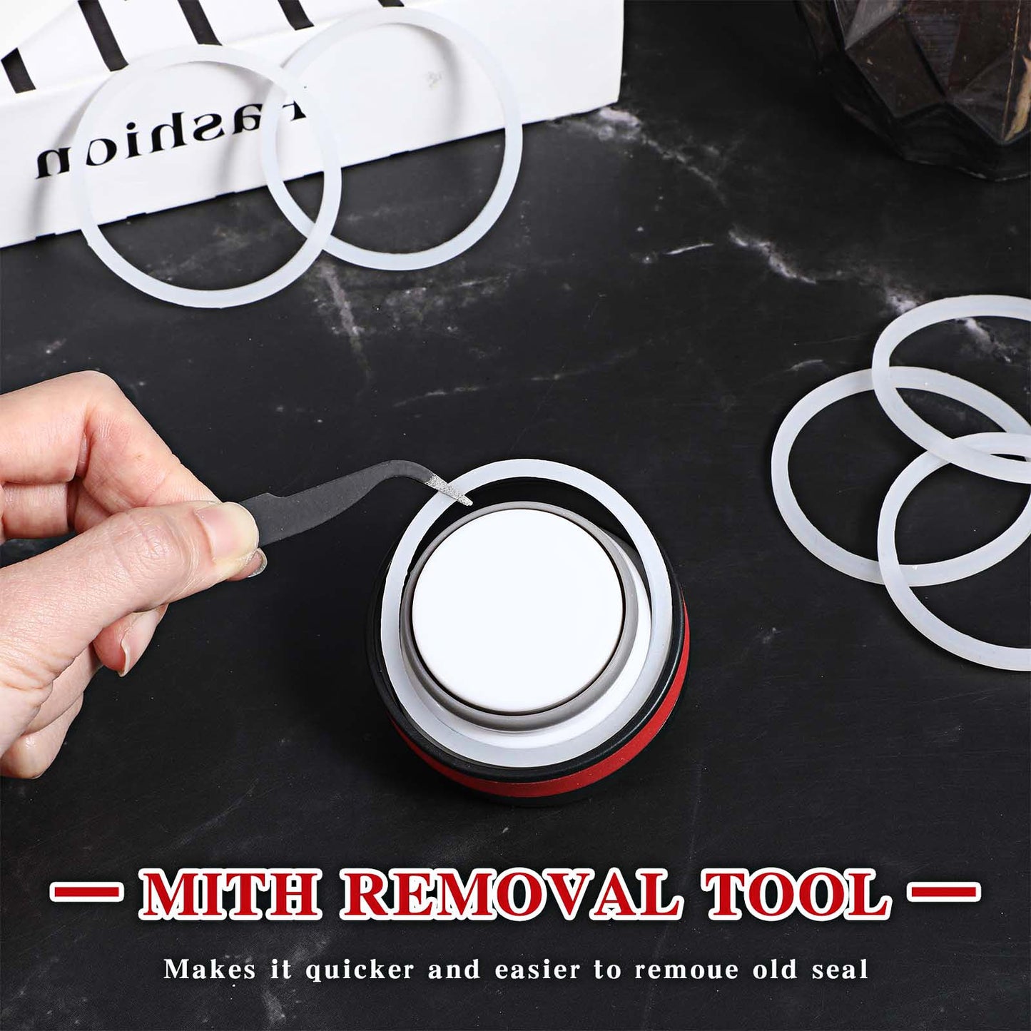 6 Pcs Water Bottle Gasket Replacement Silicone Seal O Rings Lid Replacement Wide Mouth Lid Water Bottle Leak Proof Compatible with Hydroflask Hydro Flask Replacement 2.2inch