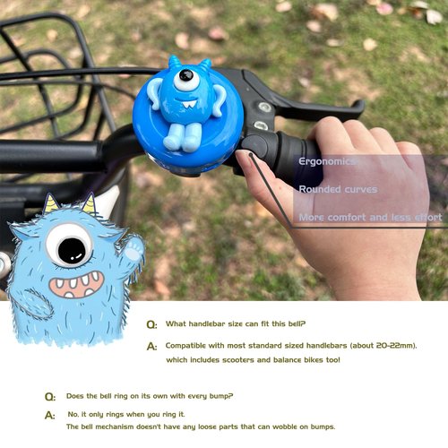 Collyon Bicycle Bell for Kids Boys,Cool Bike Bell Design Kid Bike Accessories