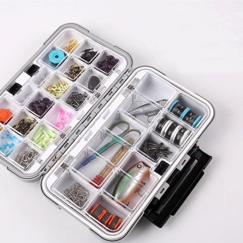 ZENFUN 3 Packs Fishing Lure Box, Fishing Tackle Box, Fishing Tackle Storage Trays, Bait Storage Case, Accessory Boxes, Thicker Plastic, Waterproof and Airtight(Orange, Green, Grey)