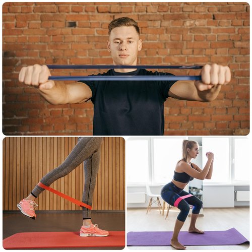 PATIKIL Medium Resistance Bands, 5 Pack TPE Elastic Workout Bands Exercise Loop 0.7mm Thick for Working Out Gym Strength Training Yoga Pilates, Yellow