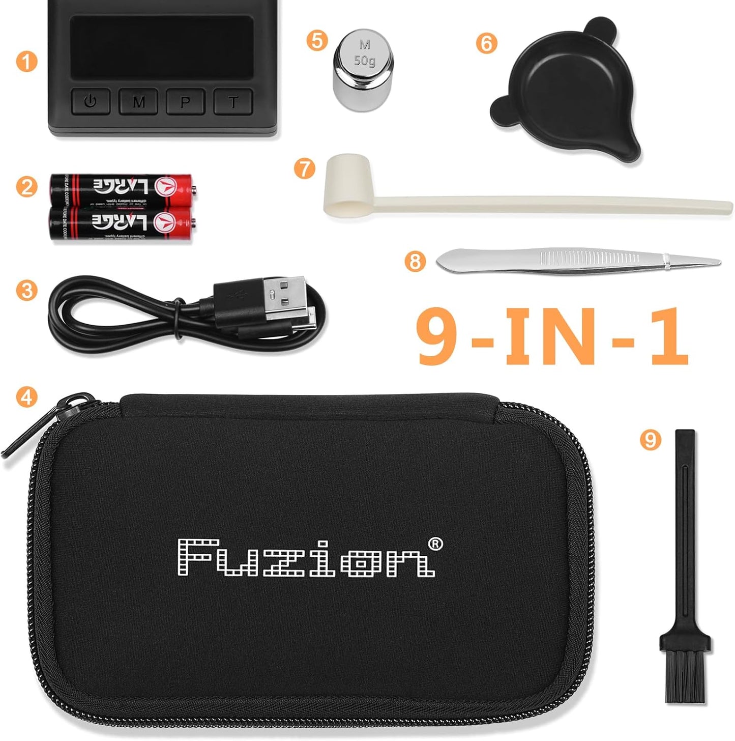Fuzion Milligram Scale 50g/ 0.001g, Portable mg Scale with LCD Backlit, Tare, Digital Jewelry Scale, Microgram Scale for Powder, Gold, Gem, Reloading, Batteries Included