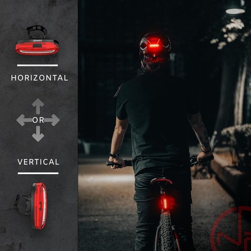 DUO-120 Red & White LED USB-C Rechargeable Bike Light Set Strobe Flashing Front or Rear Safety Warning Road Bike, Mountain Bike, BMX (2 Pack)