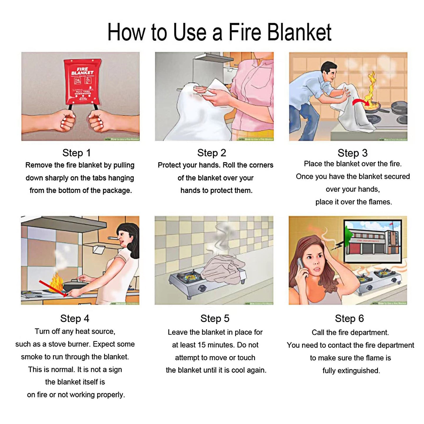 Emergency Fire Blanket for Home and Kitchen - 4 Pack 3.3ft x 3.3ft Fiberglass Fireproof Blankets Extinguisher Suppression Flame Heat Retardant Emergency Survival Safety Cover for Car Office Warehouse