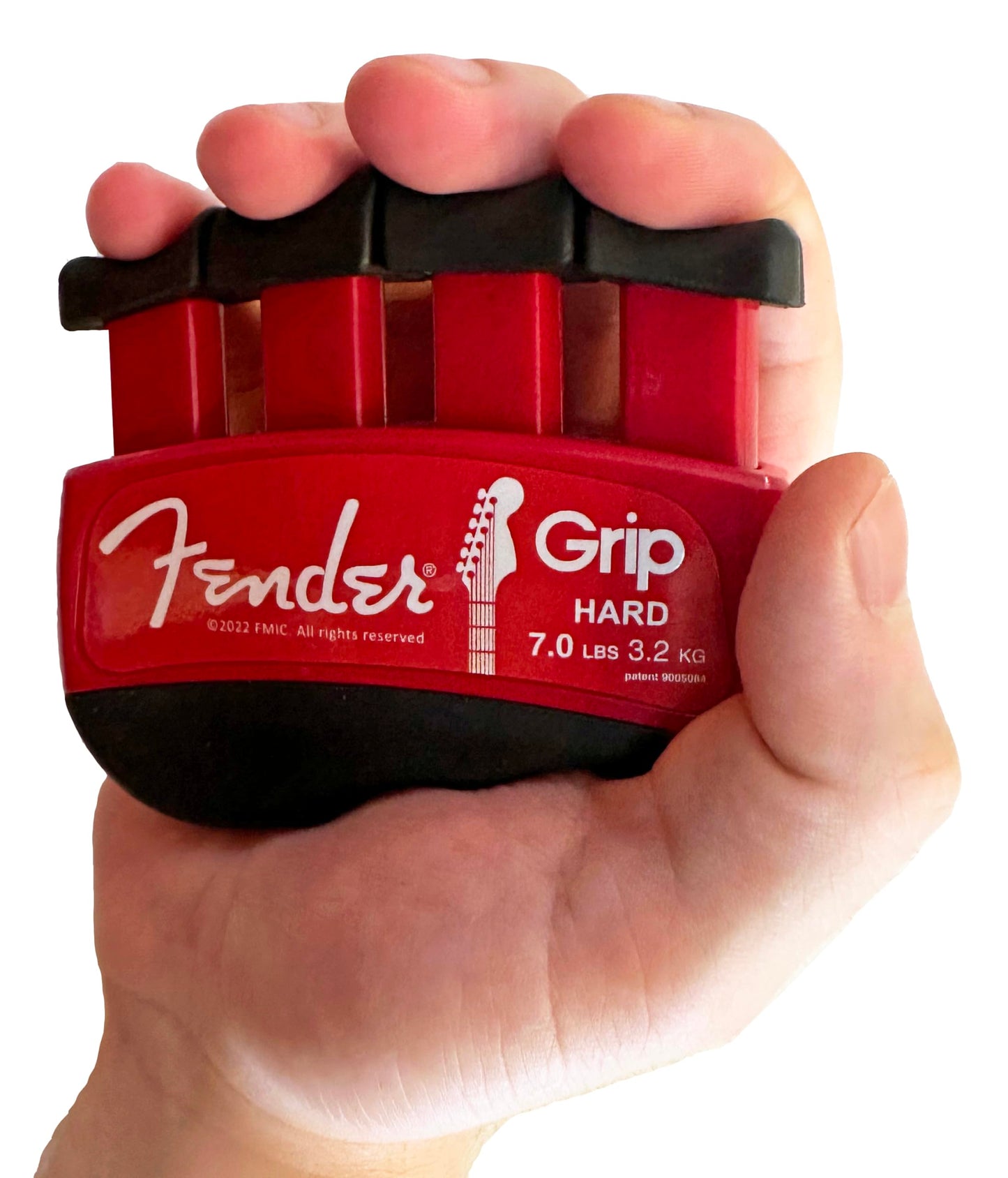 Fender GRIP Hand and Finger Exerciser (Hard - 7lbs / 3.2kg) – Best Ergonomic Finger Strengthener to improve play on all stringed instruments (Guitar, Bass, Violin, etc.)