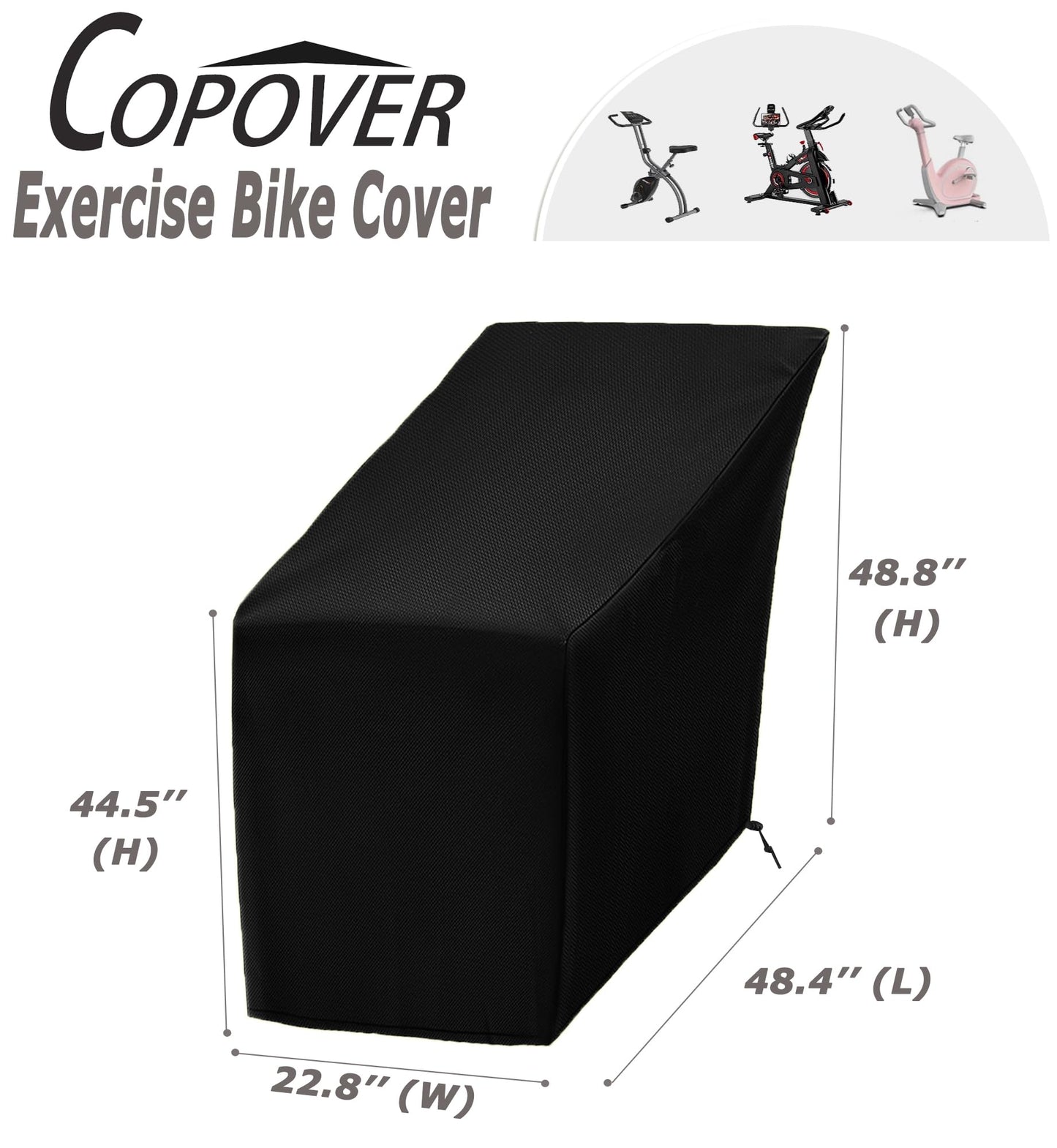 Exercise Bike Cover, Upright Cycling Stationary Bike Cover Outdoor Storage Peloton Bike Protective Cover Dustproof Waterproof Indoor Outdoor Exercise Bike Bicycle Covers with Storage Bag