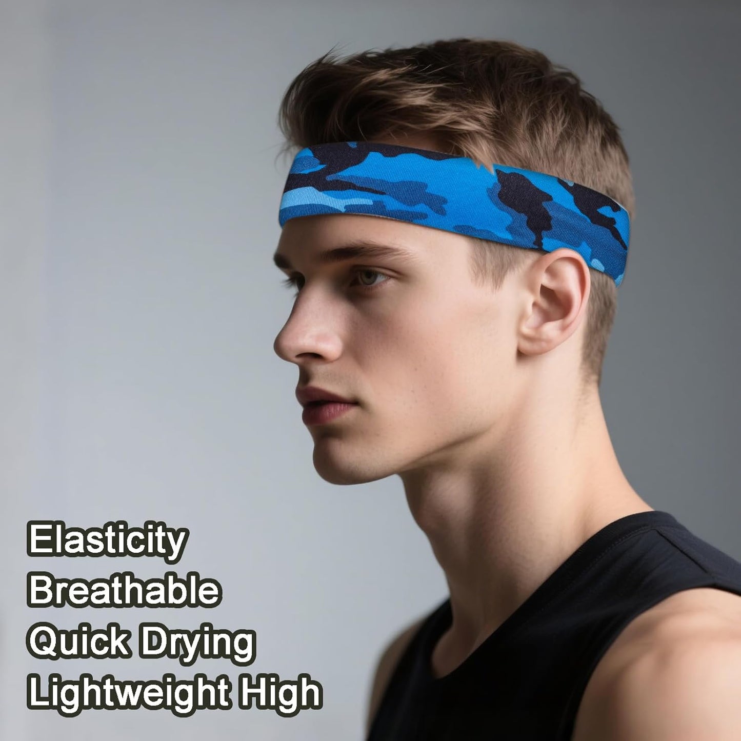 Men's 9-Pack Sports Headbands | Stretchy Sweatbands for Running & Workouts