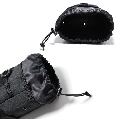 Molle Dump Pouch Roll-Up Drawstring Magazine Utility Pouch Folding Dump Bag (Black 1 pc)