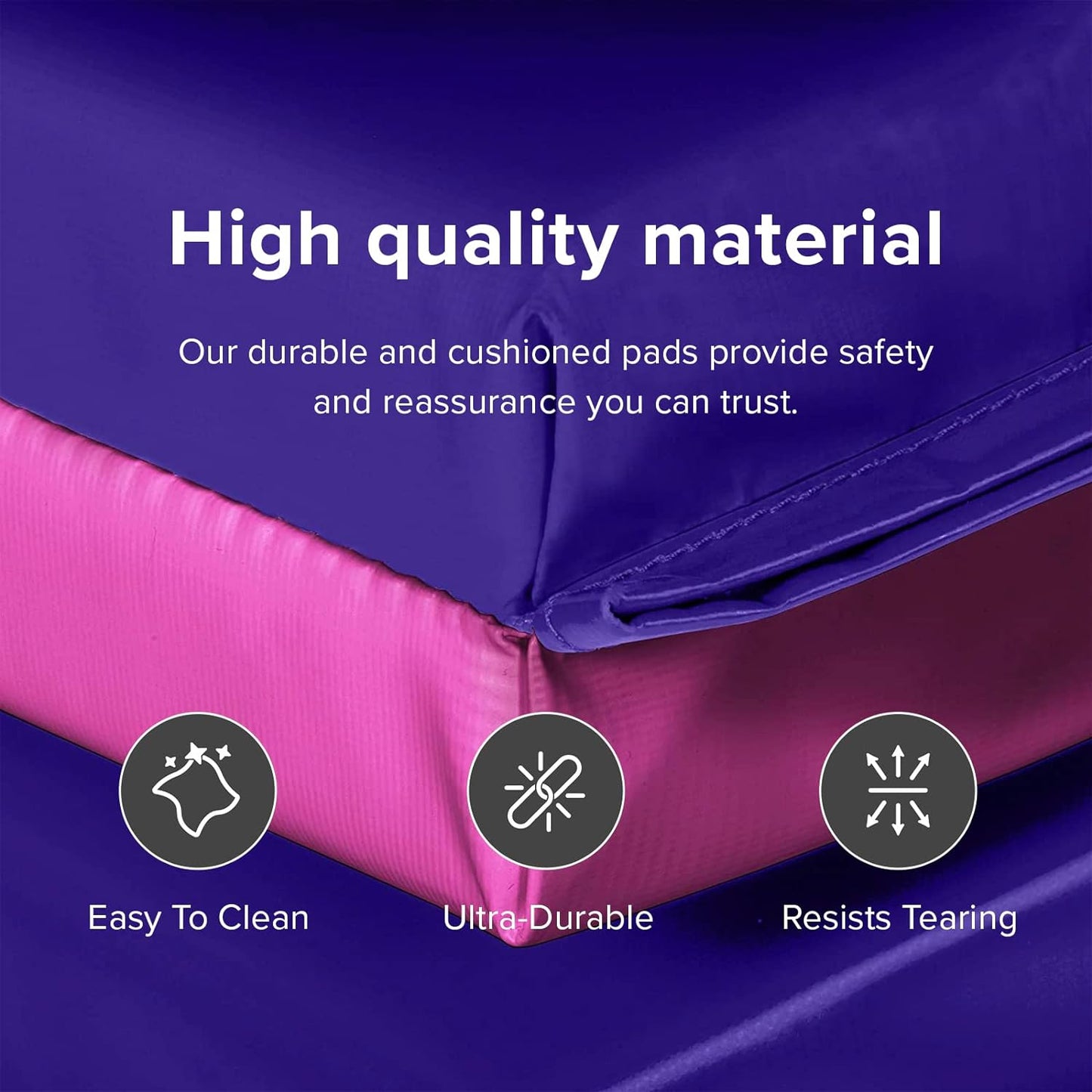 4ft x 10ft x 2in Fitness Mat - Lightweight, Foldable Exercise Mat for Personal Use