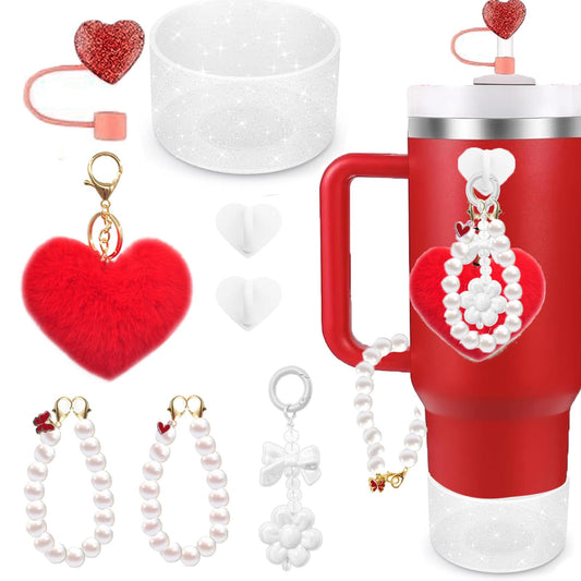 Accessories for Stanley Cup - Water Bottle Siliocne Cup Boot, Keychain Charms for Stanley Cup 41oz Tumbler