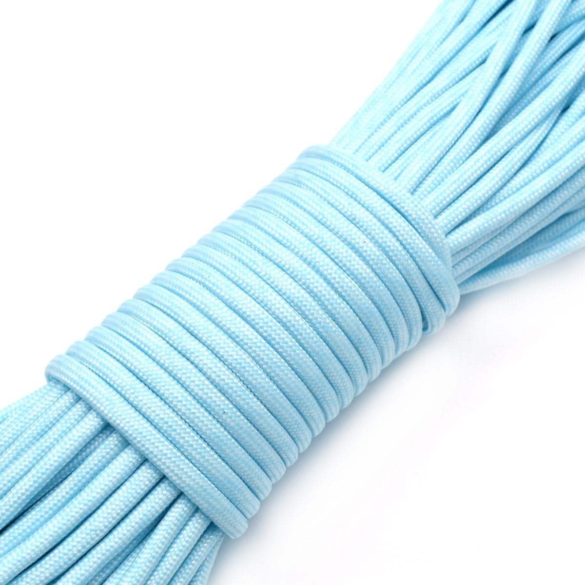 9 Strand Glow in The Dark Paracord 100 Feet 550 Luminous Parachute Cord (1# White)