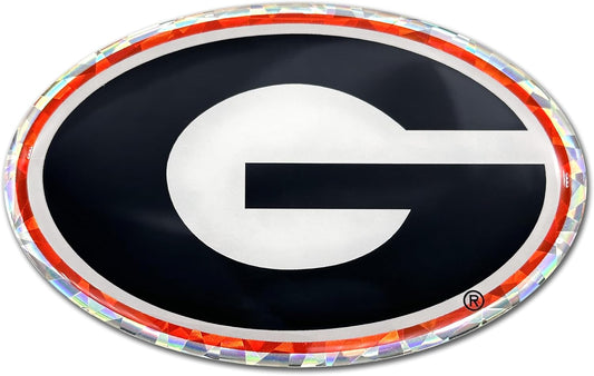 Elektroplate Officially Licensed University of Georgia Black/Red Reflective Decal | Premium 3D Doming All Weather Sticker for Car, Water Bottle, Laptop, Tablet, Window, Cooler, Phone | Made in the USA