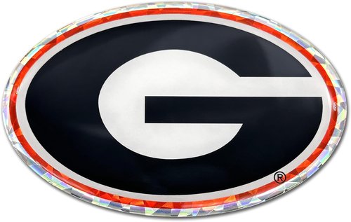 Elektroplate Officially Licensed University of Georgia Black/Red Reflective Decal | Premium 3D Doming All Weather Sticker for Car, Water Bottle, Laptop, Tablet, Window, Cooler, Phone | Made in the USA