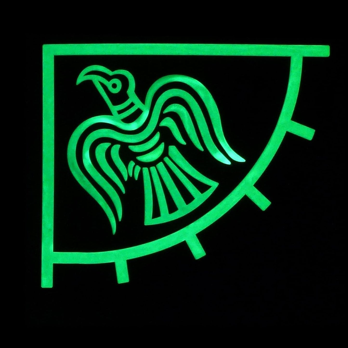 Norse Raven Banner PVC Patch Viking Patch Compatible with Velcro PVC Patches for Backpacks Viking Patches for Vests Viking Morale Patch Vikings Patch Norse Patches for Hats (Black and White Glow Dark)