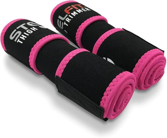 SteelFit Thigh Trimmers for Women & Men – Latex-Free Neoprene Thigh Slimmer Trainer Wraps for Increased Circulation, Heat & Sweat - Adjustable Non-Slip Fit, Moisture-Wicking Lining - On Size Fits Most