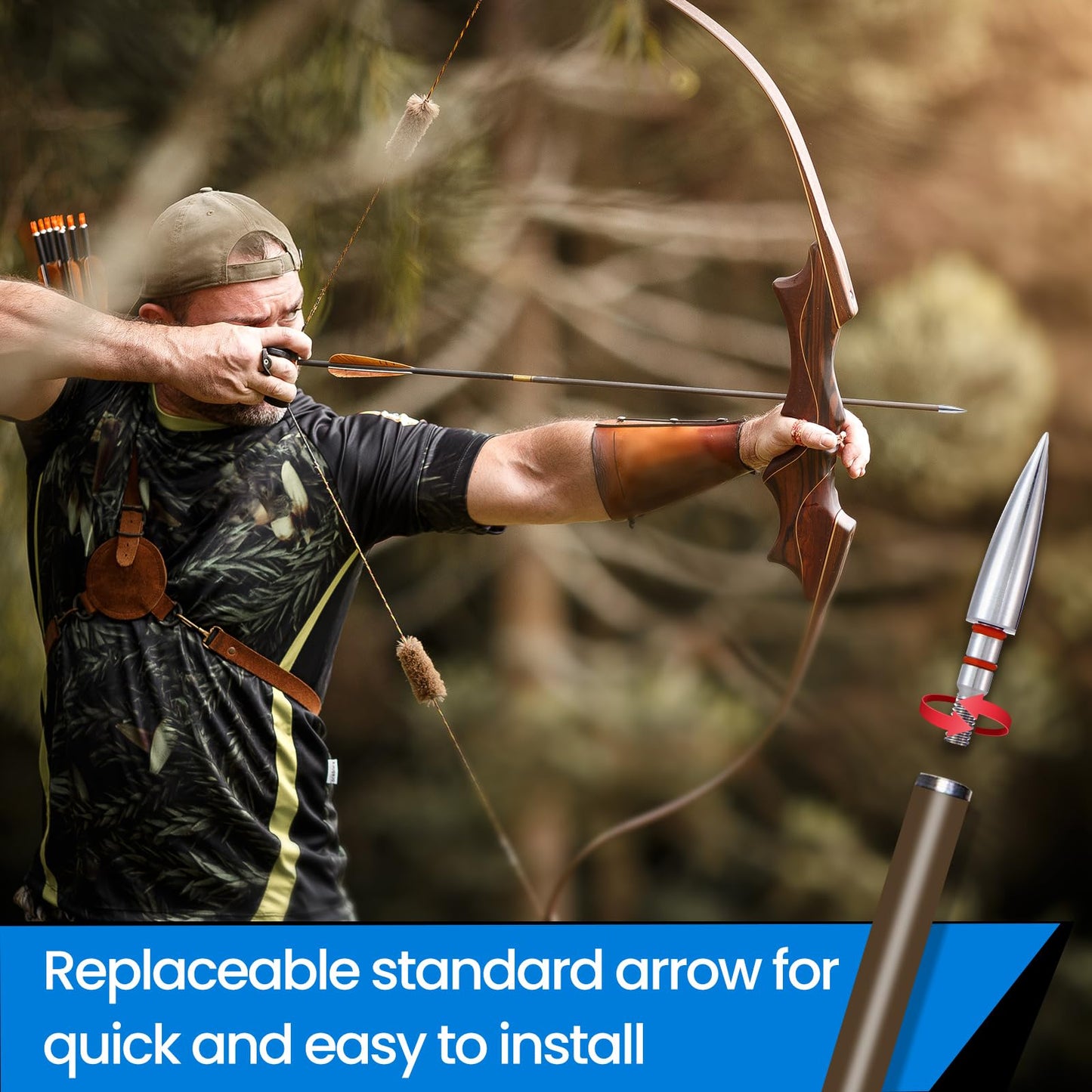 JGSDD 12pcs Archery Field Points, 100/125/150/300 Grain Field Points, Screw-in Archery Field Broadheads for Recurve, Compound Bow Crossbow, Archery Target Crossbow Practice Tip (5/16-100grain)