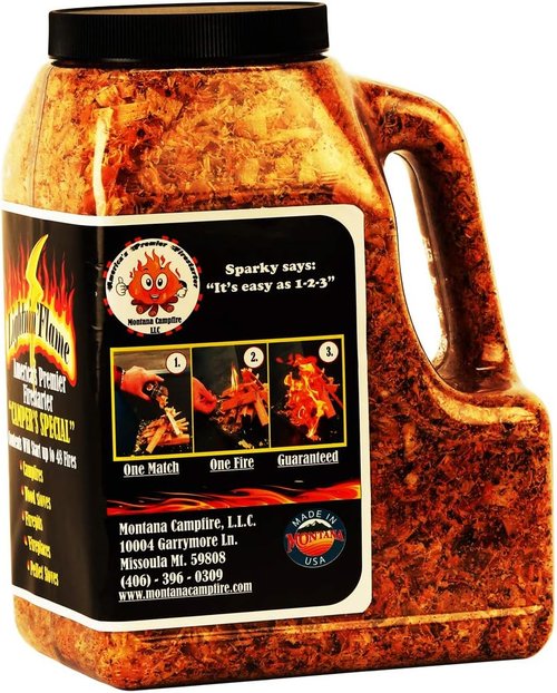 LIGHTNIN'FLAME Firestarter - All Natural Food Safe. 3 qts ignites 48 Fires