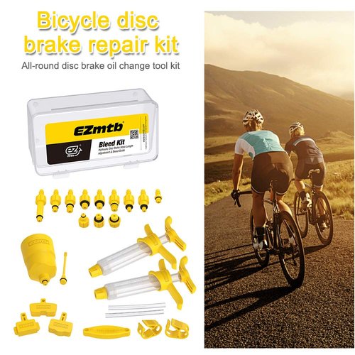 HKZTUY Hydraulic Brake Bleed Kit for MTB – Fix Spongy Brakes, Fits Shimano, MAGURA & SRAM, for DIY Home & Pro Shop Use Maintenance, Boosts Brake Performance