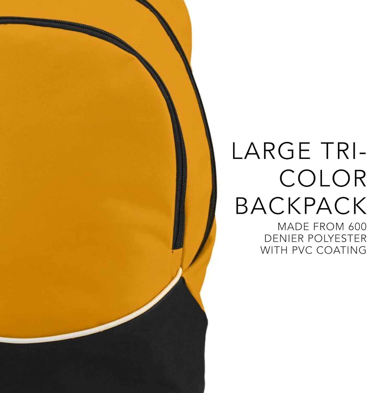 Tri-Color Large Backpack for Sports & Travel - Purple/Black/White by Augusta Sportswear
