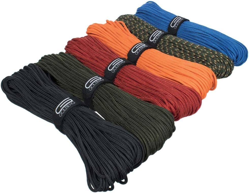 Golberg Premium Polyester Accessory Cord – USA Made Smooth Braid Minimal Stretch Rope – Sizes of 3mm, 4mm, 5mm, or 6mm – Lengths of 25, 50, 100, 250, and 1000 Feet – Compact and Lightweight Cord