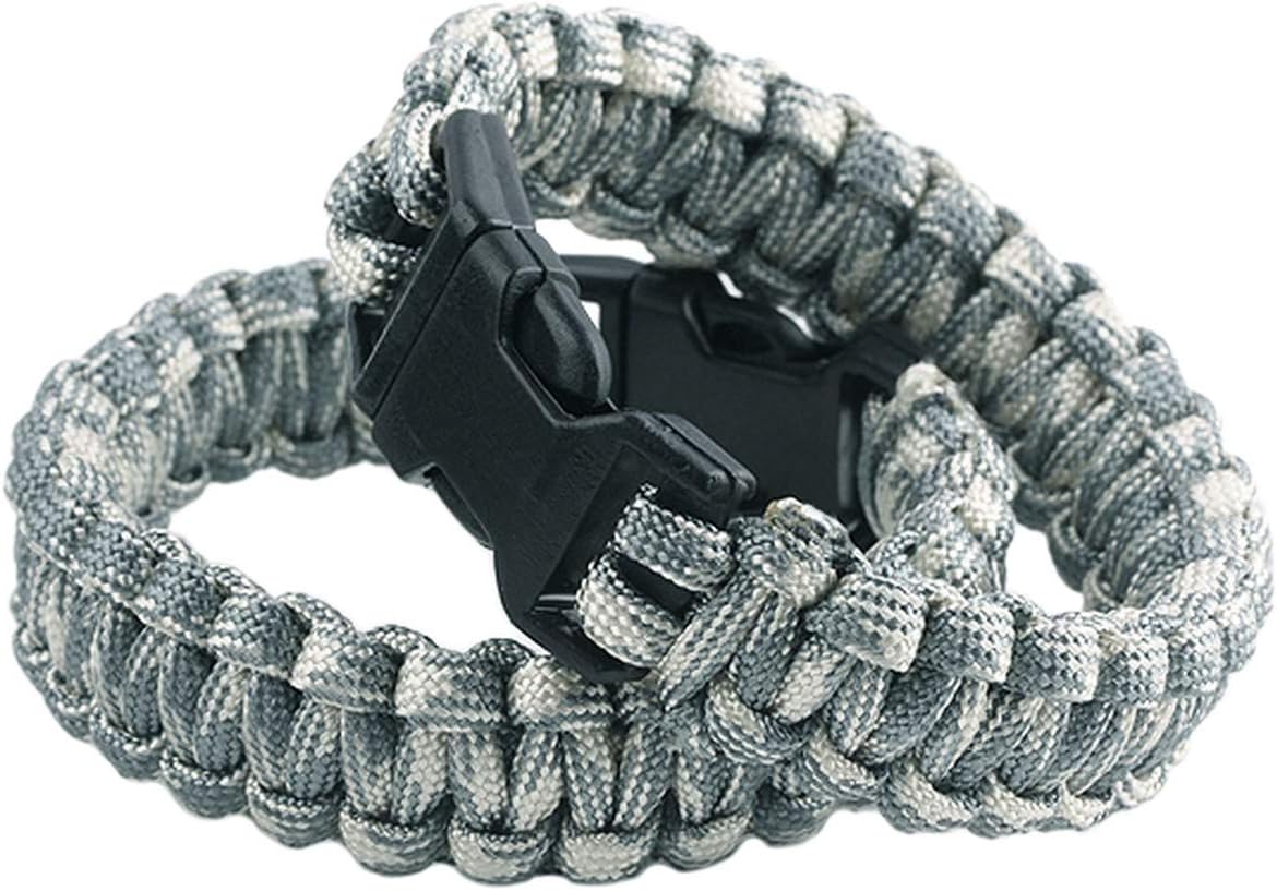 Survival Paracord Bracelet Outdoor Wraps Emergency 350 Parachute Bracelet 9inch Pack of 2