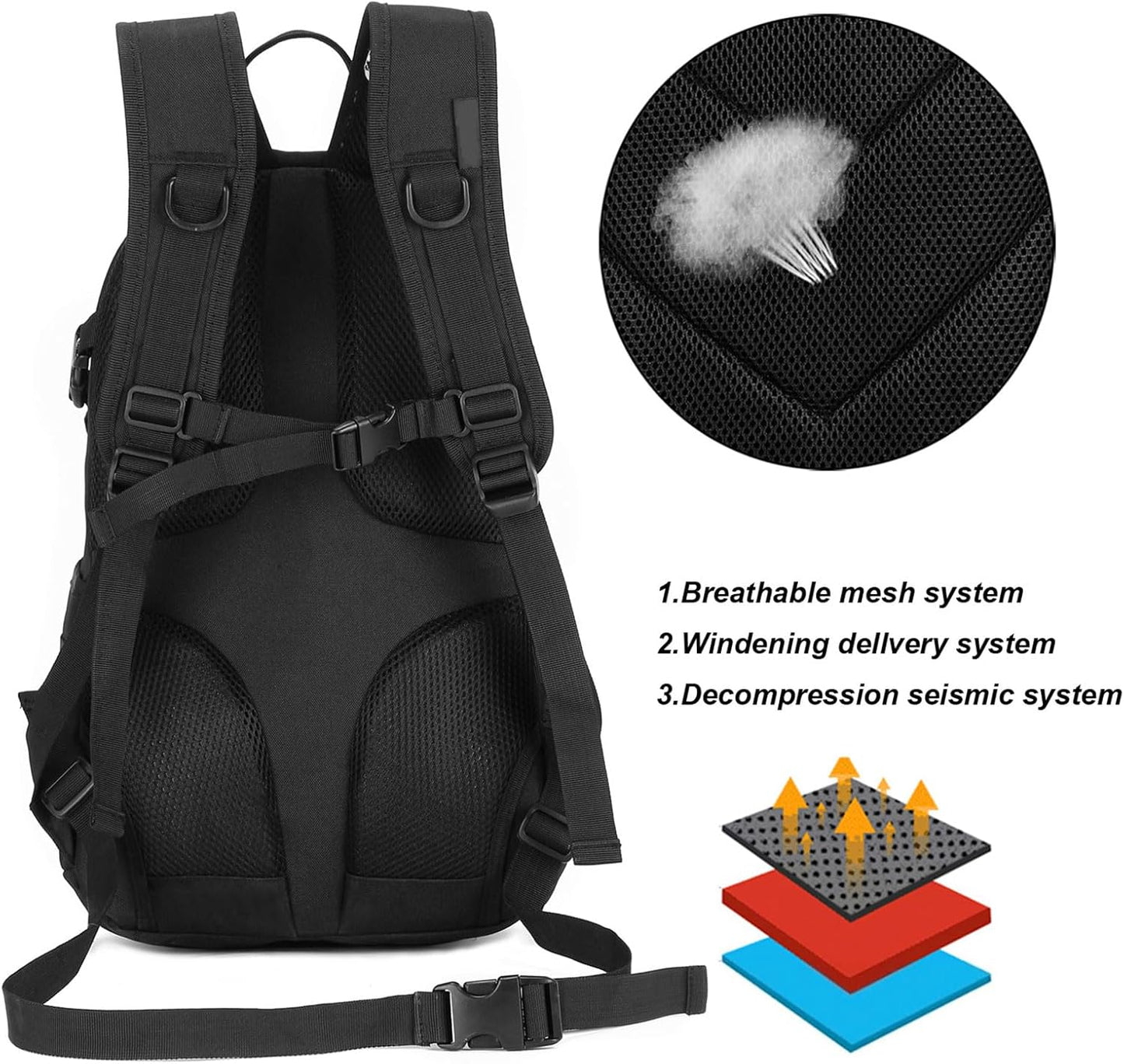 ArcEnCiel 15L Motorcycle Backpack Tactical Bag Rucksacks for Outdoor Camping Trekking Hunting with Patch