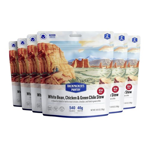 Backpacker's Pantry White Bean, Chicken, and Green Chile Stew | Freeze Dried Backpacking & Camping Food, 6 Count