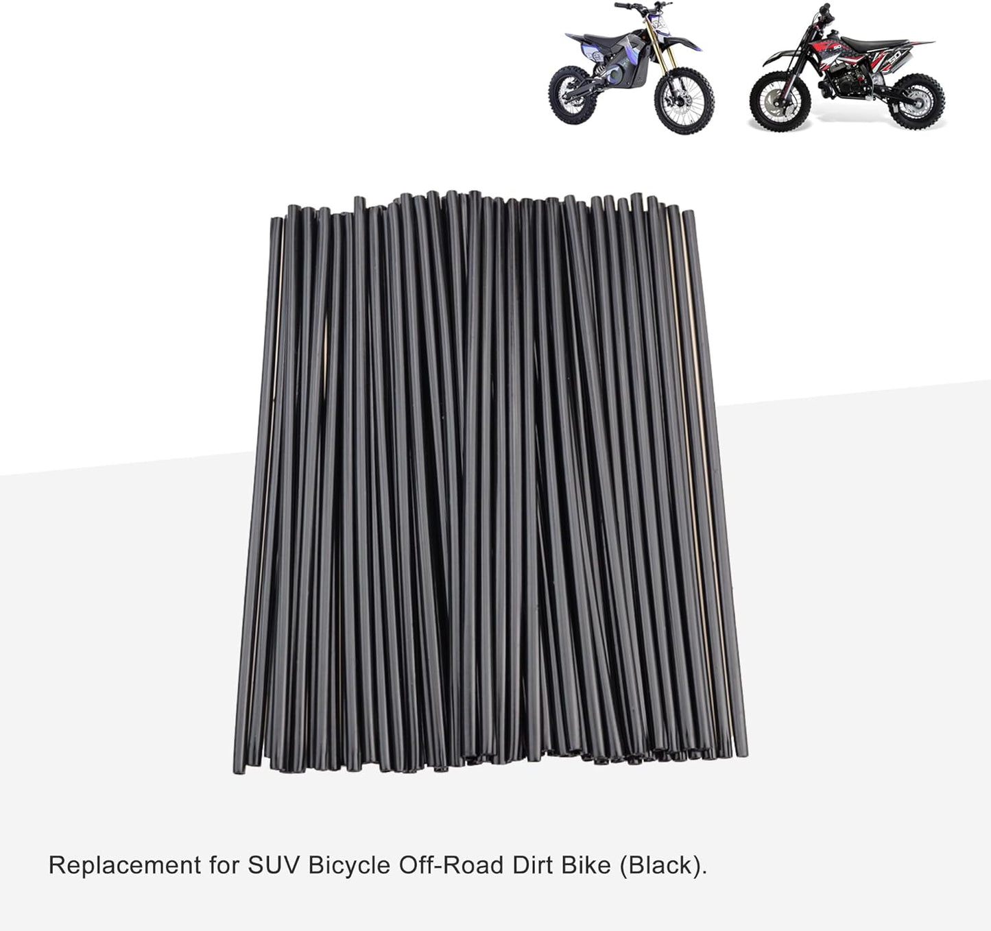 GOOFIT 72Pcs Motorcycle Spoke Skins Covers Coats Wheels Trim Cover Pipe Decorative Protective Wraps Kits for SUV Bicycle Off-Road Dirt Bike (Black)
