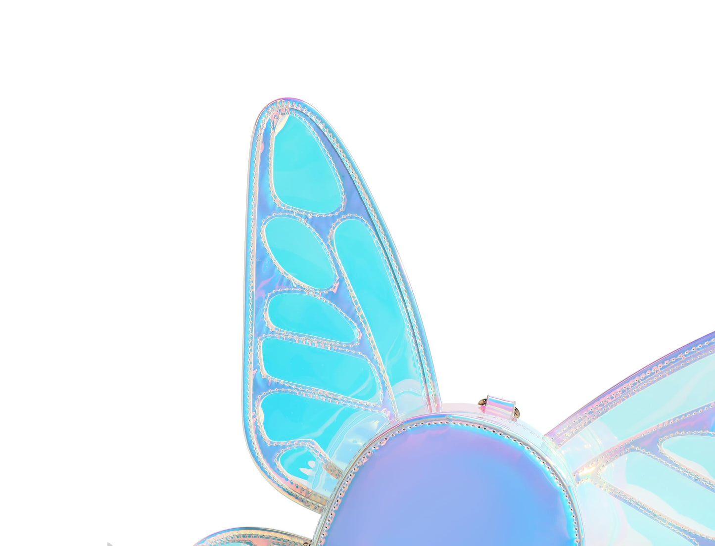 NAYNEFUW 2025 Ladies Laser Holographic Butterfly Girlish Leisure Backpack (Laser Blue)