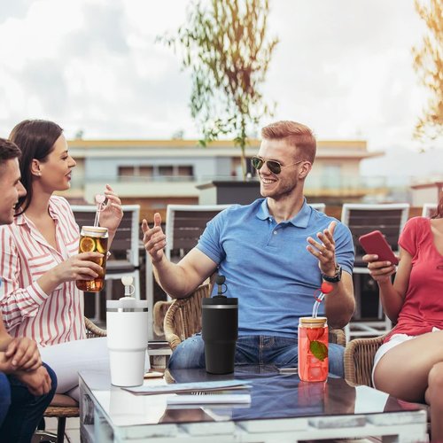 Straw Cover Cap for Stanley Cup 20-40oz Tumblers Accessories,Cute Silicone Straw Topper Reusable 4-6 Pcs,Compatible with Simple Modern,Yeti,Hydroflask and other 8-10mm Straws (Heart-4pcs)
