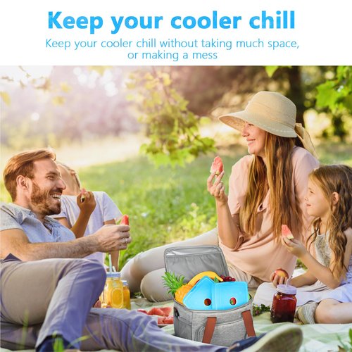 MIYCOO Ice Packs for Lunch Boxes & Lunch Bag - Quick Freeze Ice Pack Space Saving Freezer Packs - Reusable Slim Original Cool Pack - Cooler Accessories for Beach, Camping and Fishing