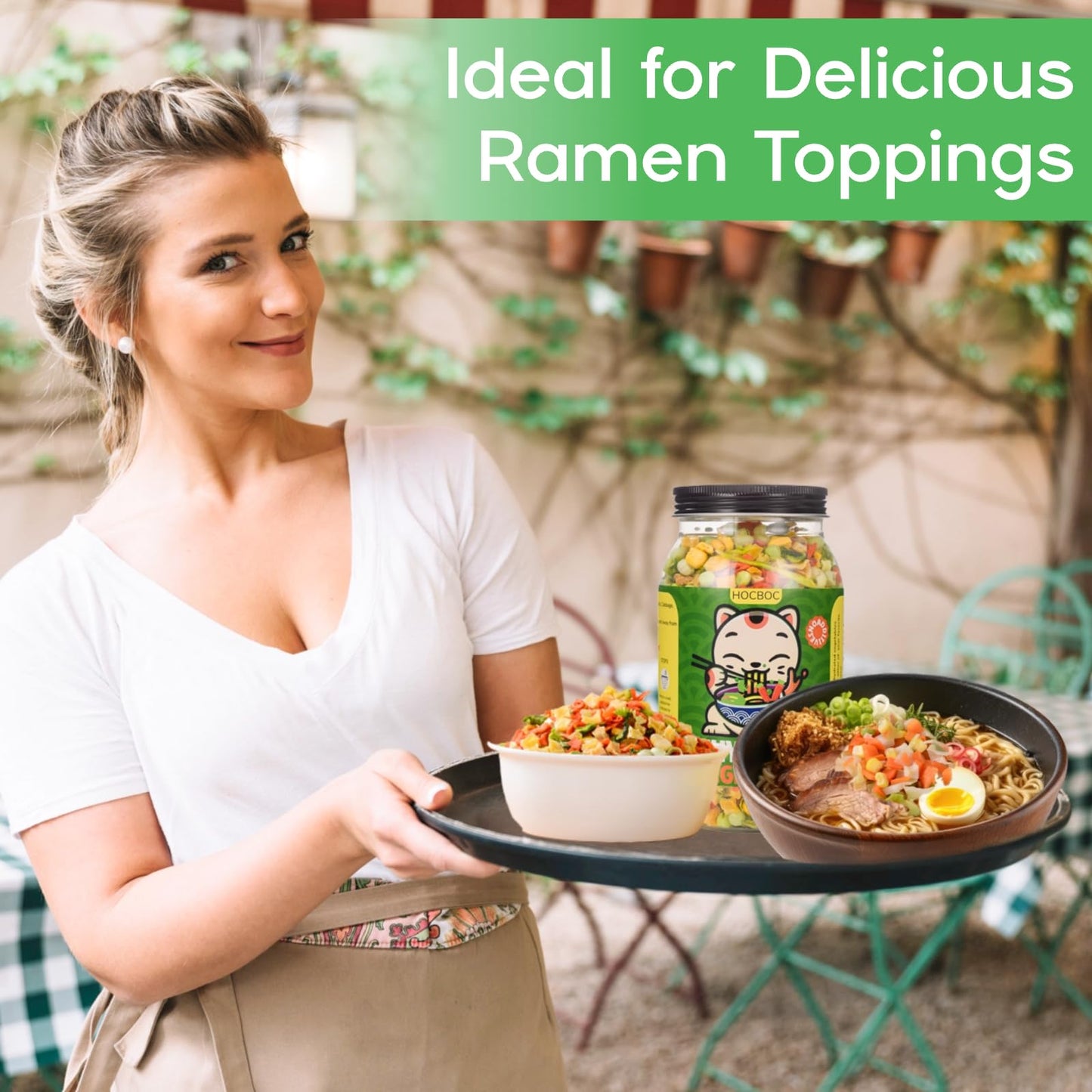 Freeze Dried Mixed Dehydrated Vegetables - 10.58oz Natural Ramen Toppings Vegetable Flakes, No Gluten& No Allergen, Dry Veggie for Cooking, Camping, Emergency Supply