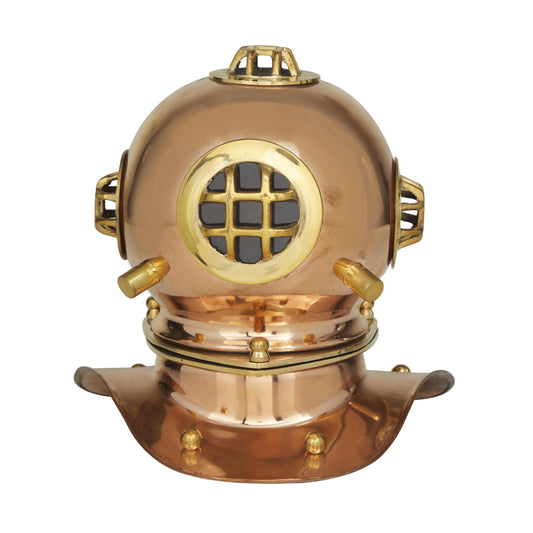 Deco 79 Metal Diver Helmet, 8" x 7" x 8", Brass