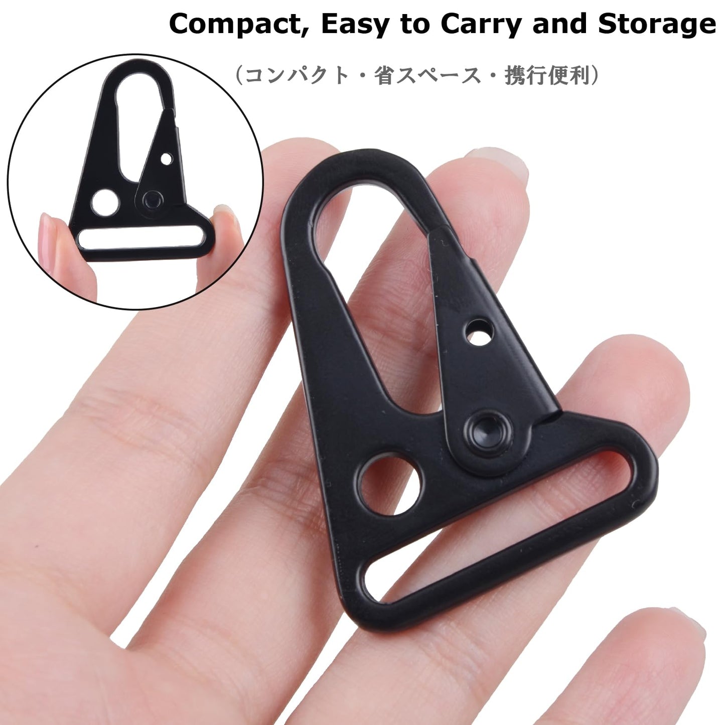 6 Pack Metal Rifle Sling Clips HK Style Sling Snap Hook Enlarged Mouth Clips Tactical Gear for Keyring Hang, Buckle and Paracord - 1" 5