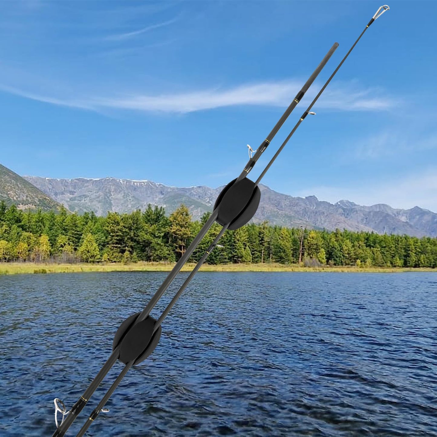 SAN LIKE Fishing Rod Racks 6PCS Portable Rod Puller Protector, Nice Fishing Gifts for Men Women, Black