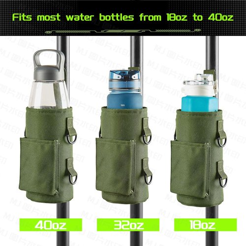 TINDERDRY Magnetic Water Bottle Holder Magnetic Gym Bag Water Bottle Carrier Pouch with Phone Pocket Silicone Towel Buckle and Sling for Easy Attachment to Metal Exercise Equipment(Green)