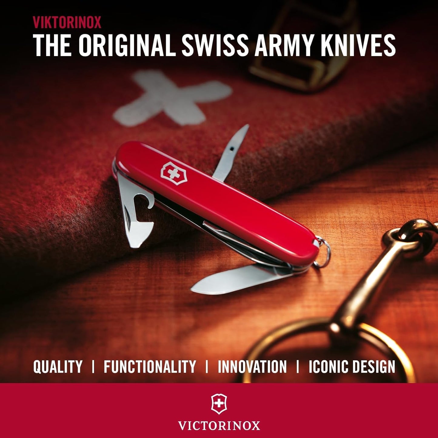 Victorinox Swiss Army Multi-Tool, Tinker Pocket Knife , Red, 91mm