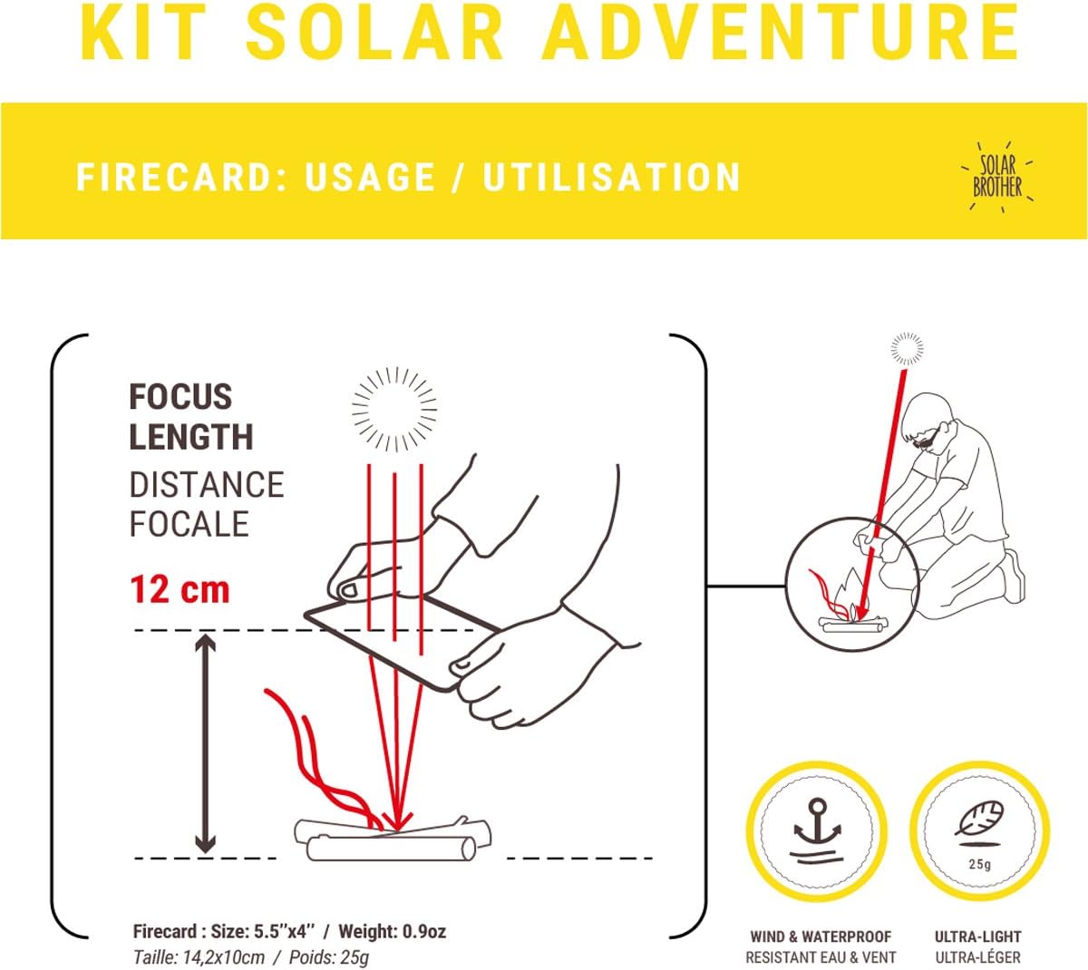 Adventure Kit Solar fire Starter and a Signal Mirror