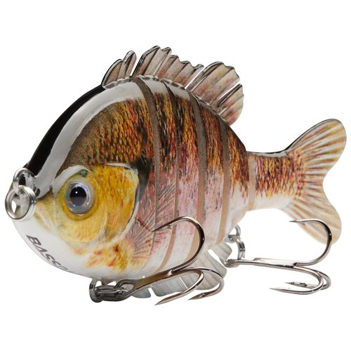BASSDASH SwimPanfish Multi Jointed Panfish Bluegill Swimbaits Hard Topwater Bass Lures Fishing Lure Crank Saltwater 3.5in/0.85oz,Pack of 4