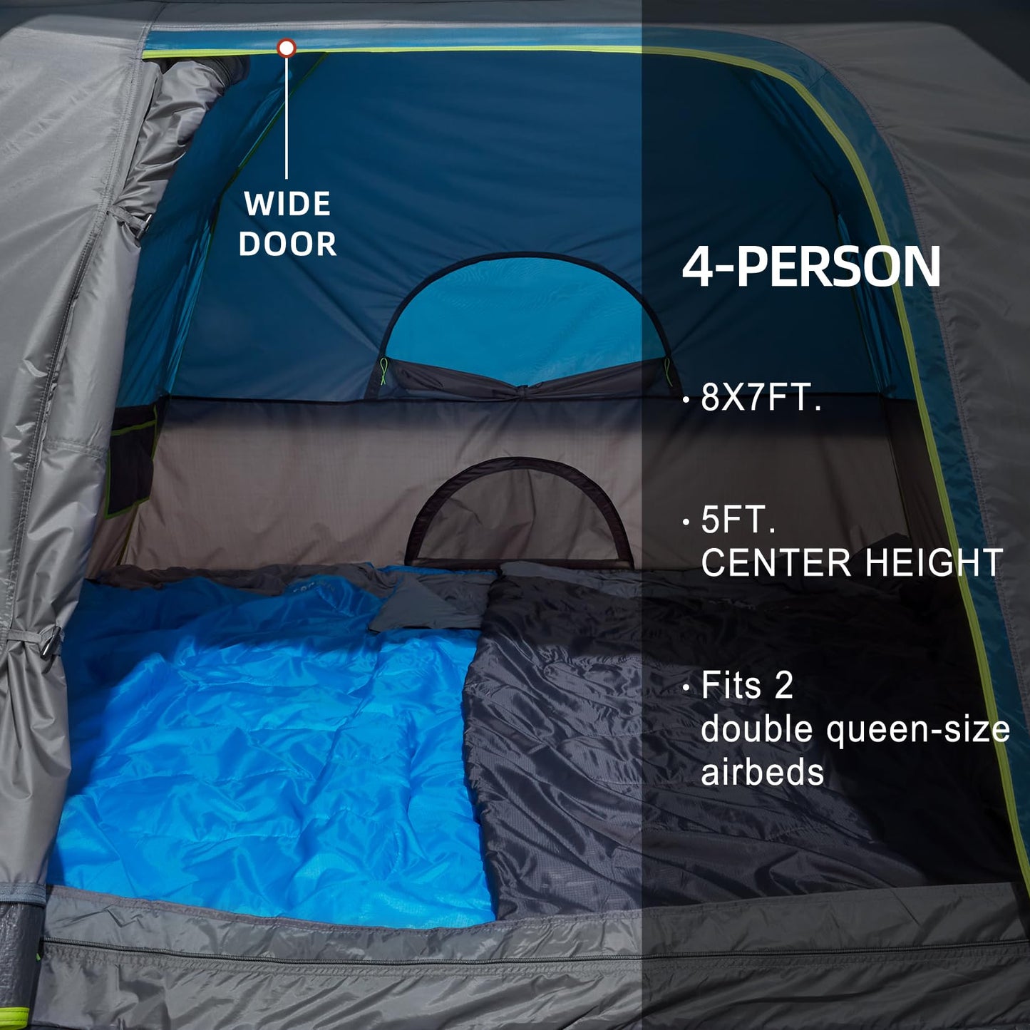 CAMEL CROWN Tents for Camping 4 Person Tent Waterproof Easy Setup Backpacking Tents with Floor Mats 3/4/5 Person Family Tent for Outdoor Hiking