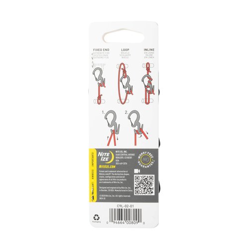 Nite Ize Figure 9 Carabiner Rope Tightener - Heavy-Duty Carabiner Clip - Cord & Rope Tightener with Wire Gate - Carabiner Camping Accessories & Tent Essentials - Large, Black (3 Pack)