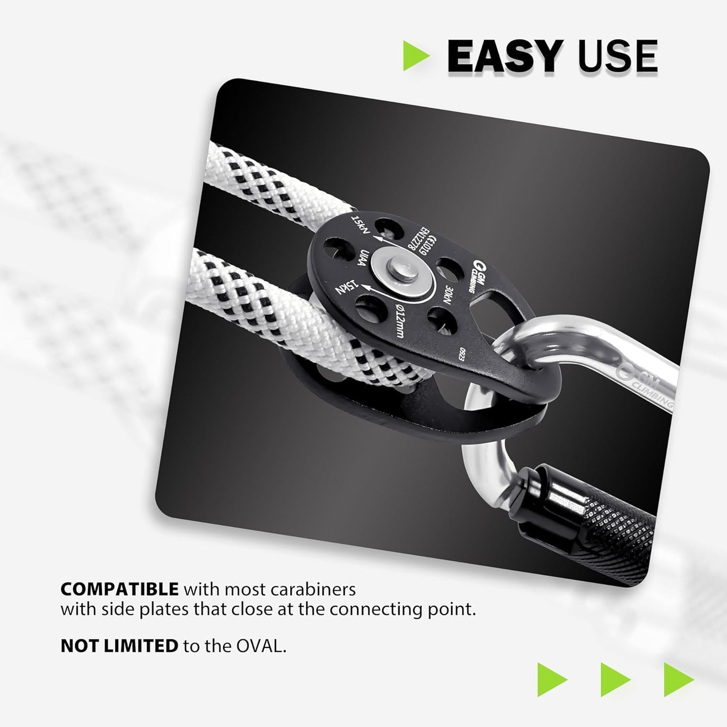 GM CLIMBING Swing Cheek Micro Pulley 30kN CE UIAA Certified